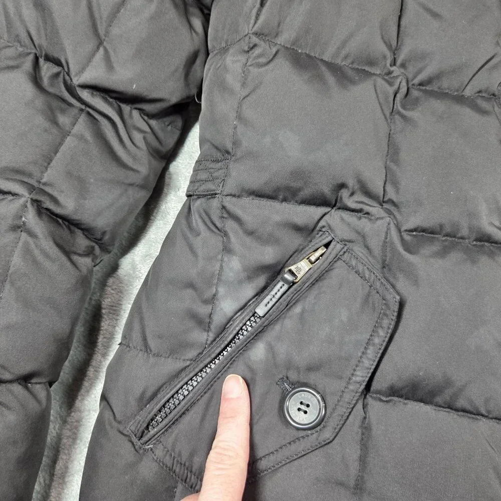 Lauren Ralph Lauren Jacket Womens Small Black Down Filled Quilted Puffer Coat